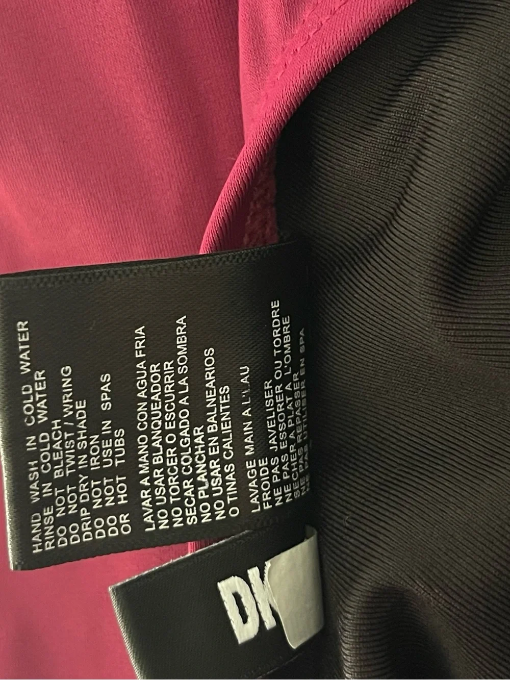 DKNY One Piece Swimsuit Ruffle V Neck Ruched Tummy Control Berry Size 10 - Picture 9 of 10